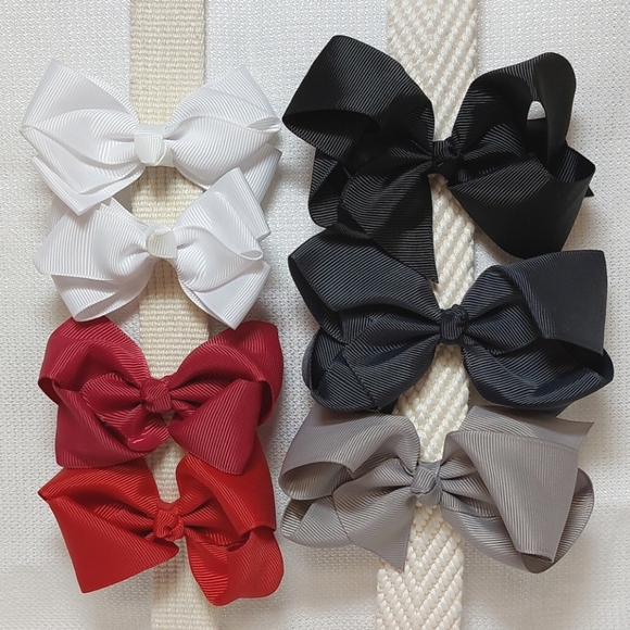 Other - Hair Bows Grosgrain Ribbon Set of 7